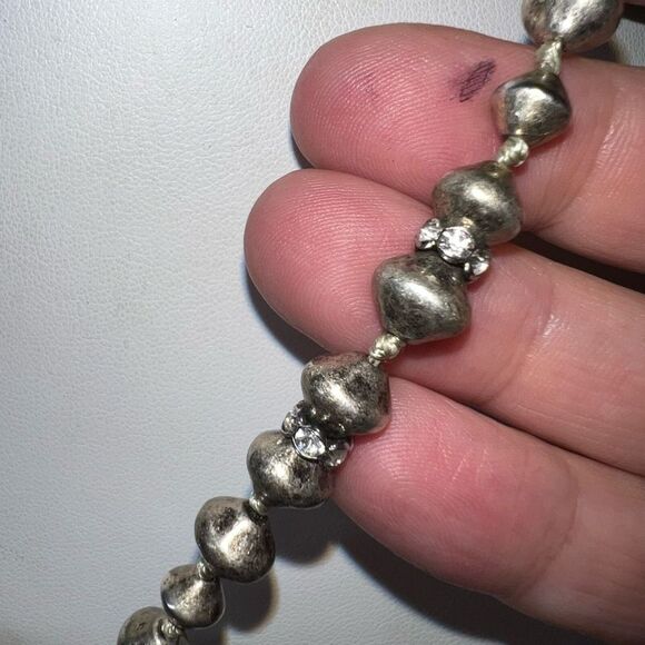 Stella & Dot Metal Bead Necklace with Removable Clip Chain Fringe Pendant - Picture 5 of 9